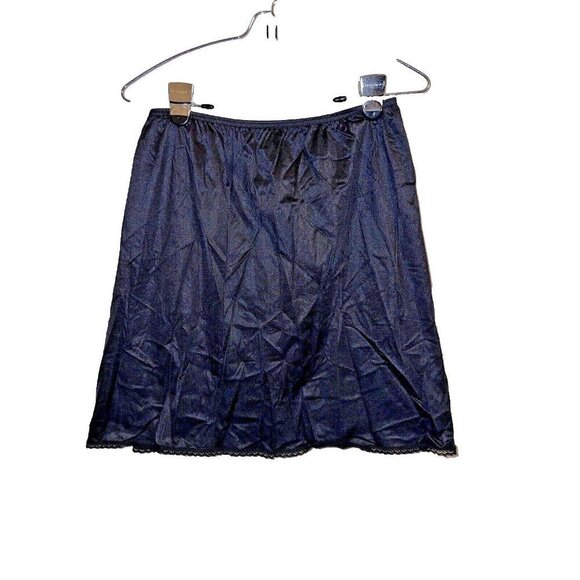 Vintage VANITY FAIR Lingerie Half Slip Black Nylon 18”  Style 11-760 Sz M - Picture 1 of 7